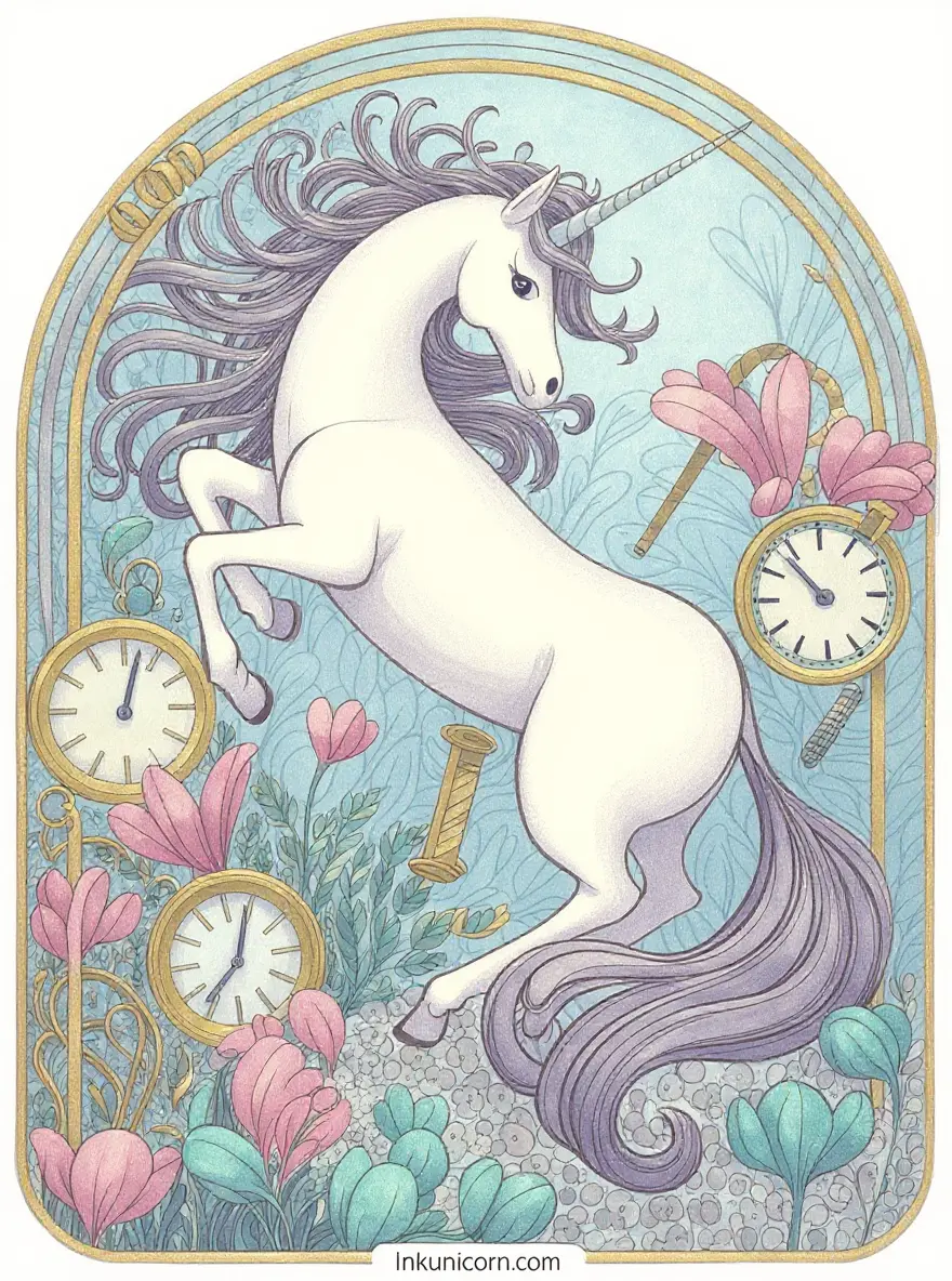 Art Nouveau New Year Unicorn