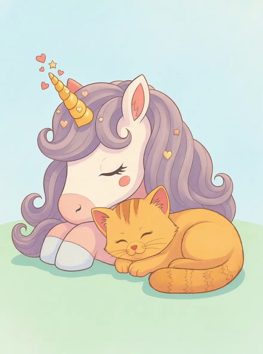 Barbie Unicorn and the Sleeping Cat