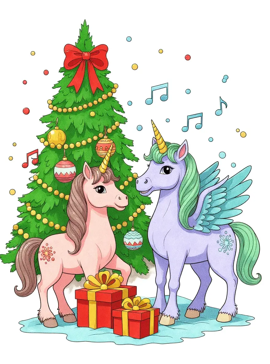 Christmas Caroling Unicorns