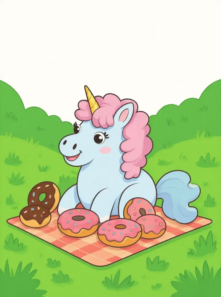 Cotton Candy Unicorn And Donut Picnic