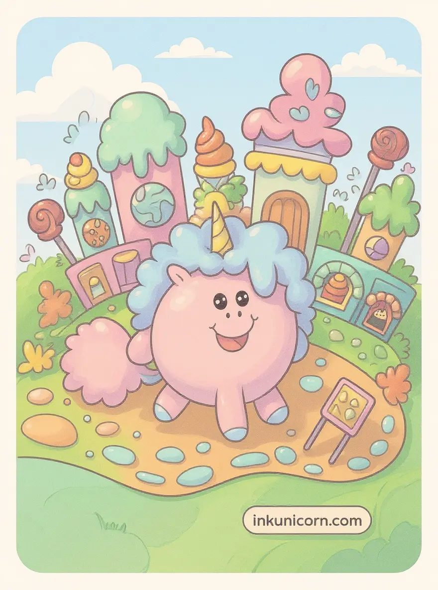 Cotton Candy Unicorn in Kawaii City