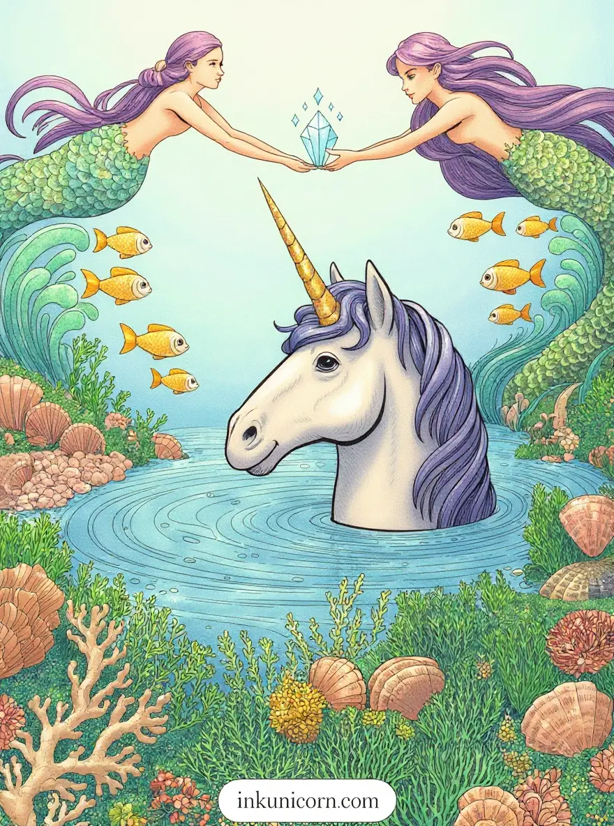 Crystal Unicorn and Mermaid Sisters
