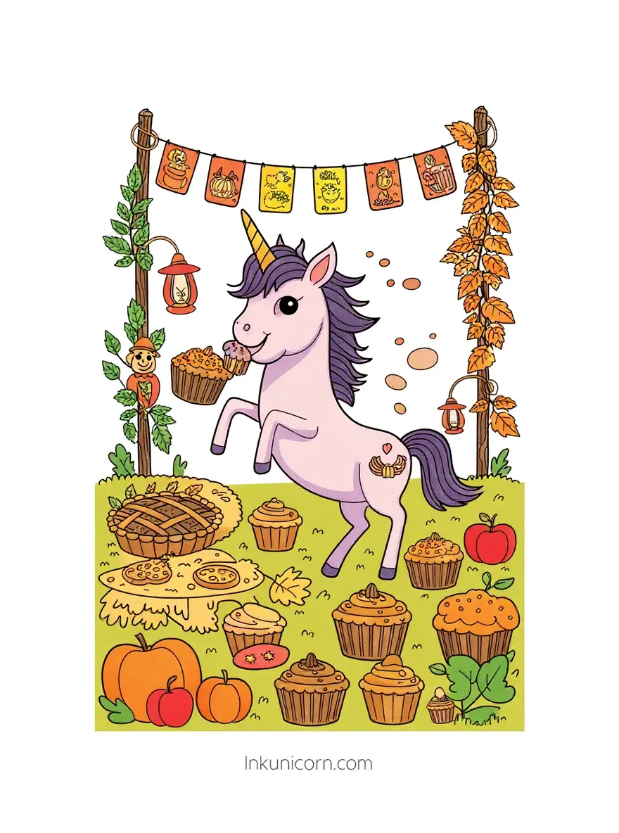 Cupcake Unicorn At a Harvest Festival