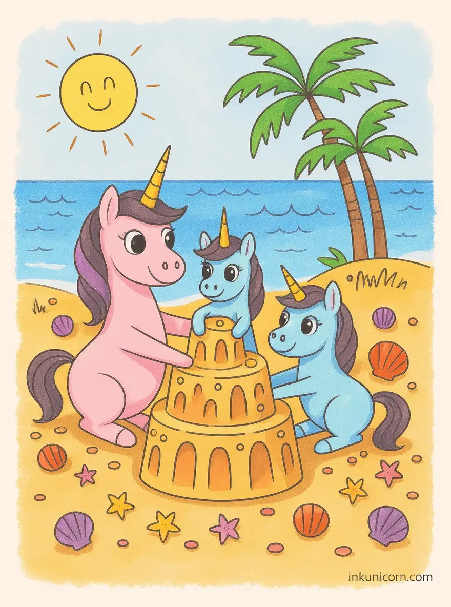 Family Unicorns At The Beach