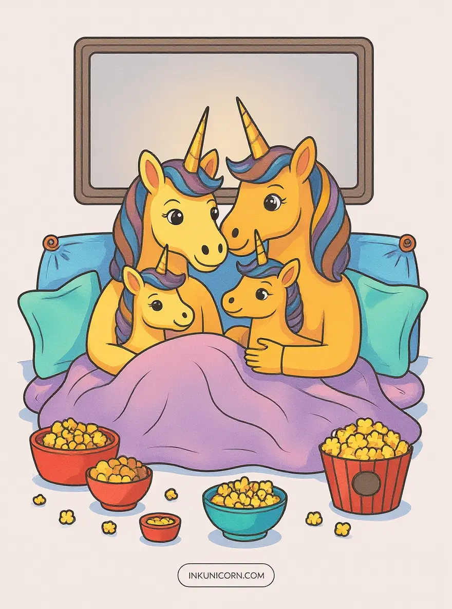 Family Unicorns Cozy Movie Night