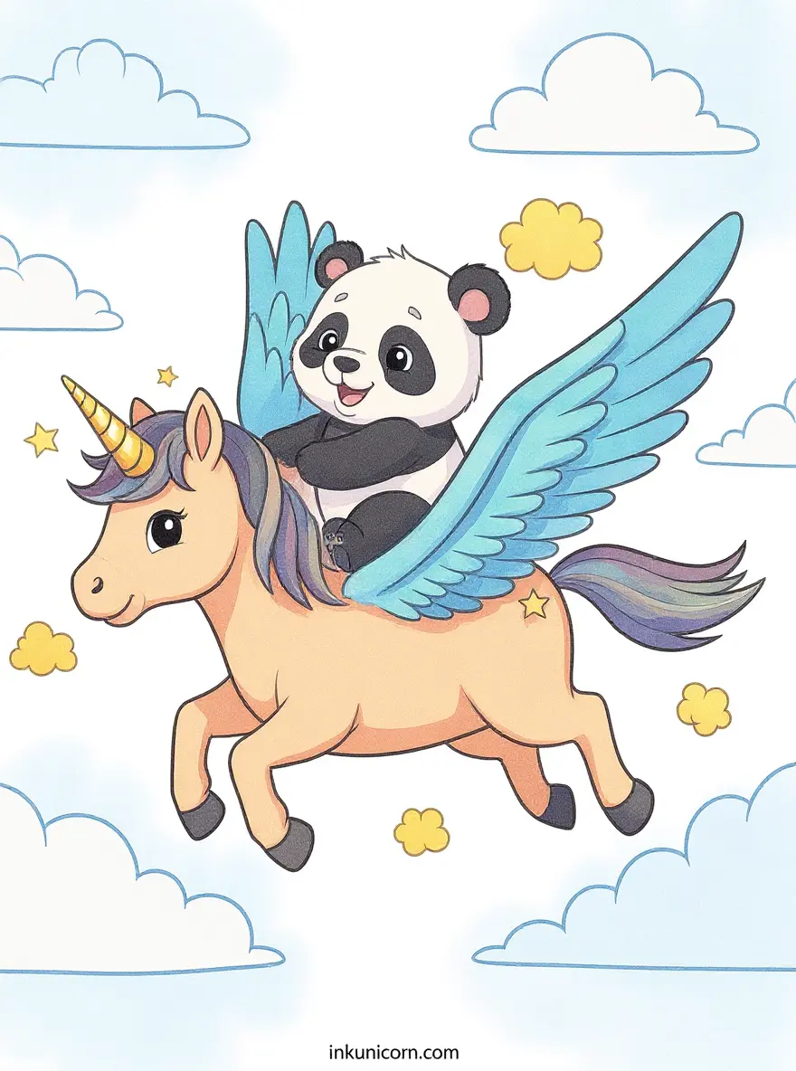 Flying Unicorn And Panda Pal