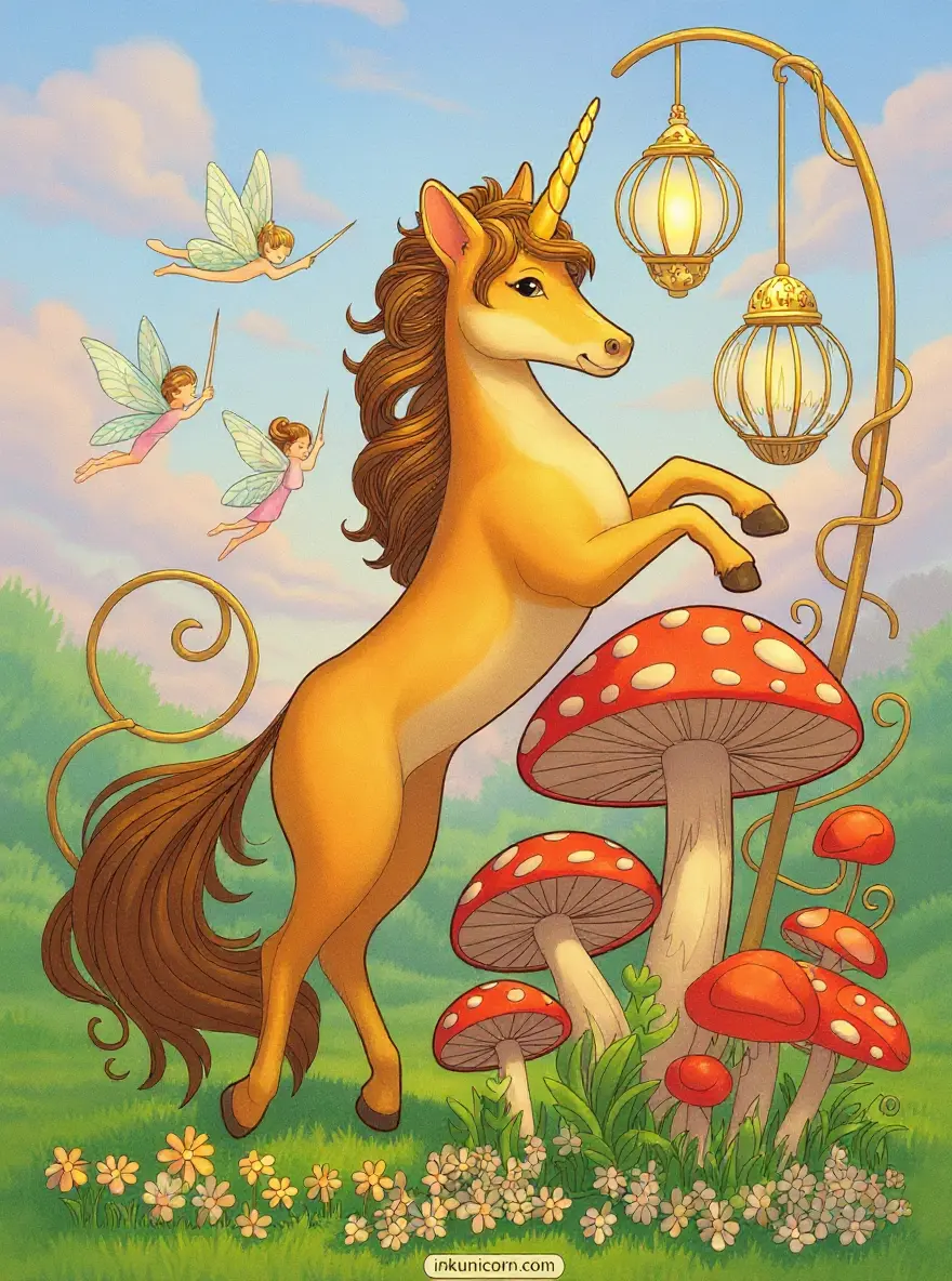 Fox Unicorn with Fairy Garden