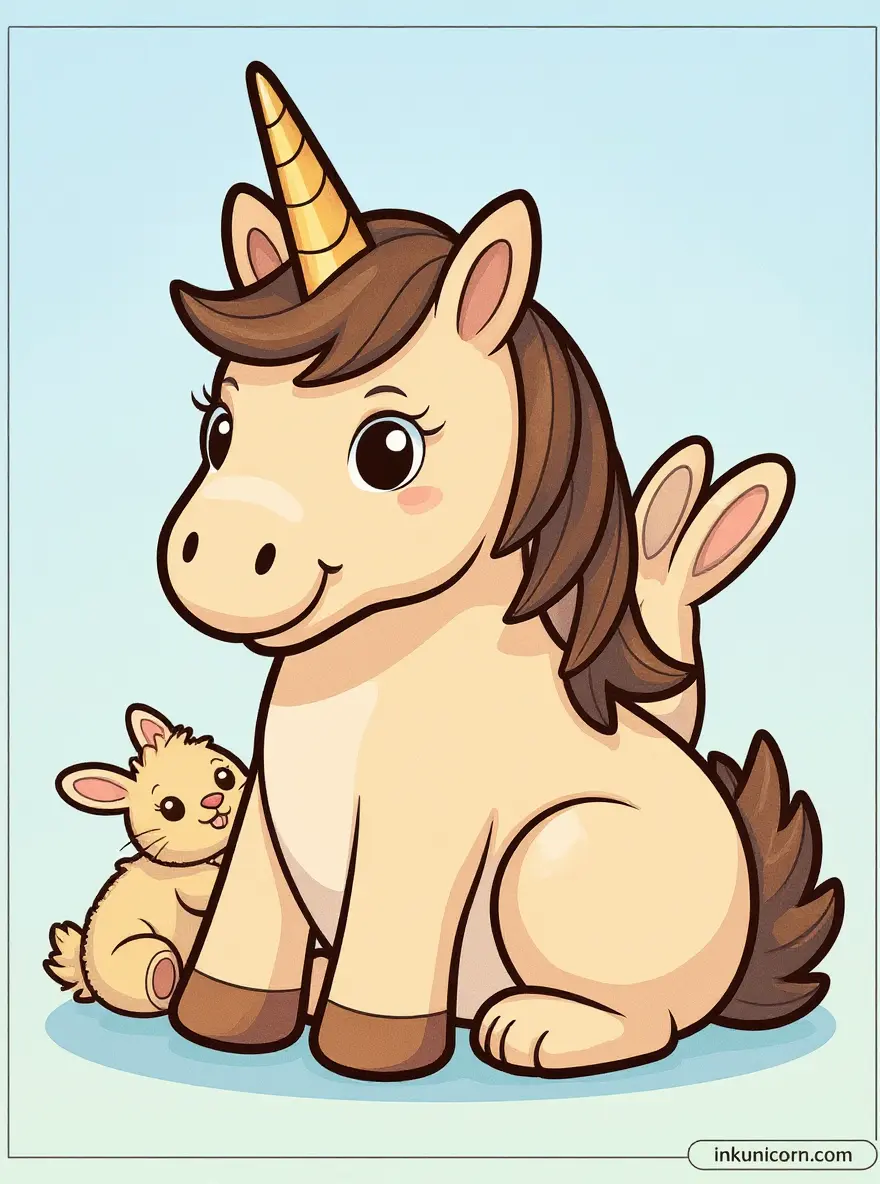 Head Unicorn and Baby Bunny