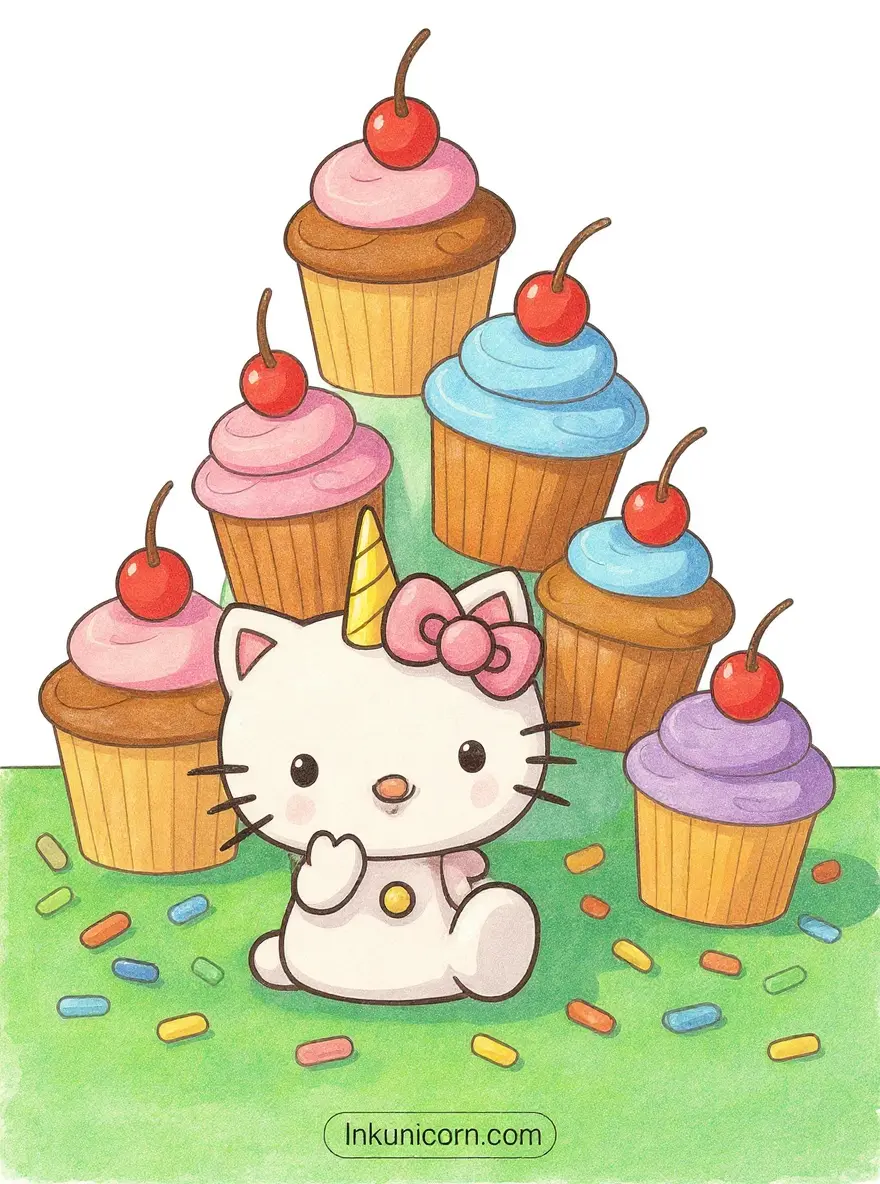 Hello Kitty Unicorn and the Cupcake Mountain