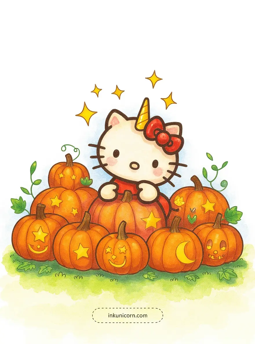 Hello Kitty Unicorn at the Magical Pumpkin Patch