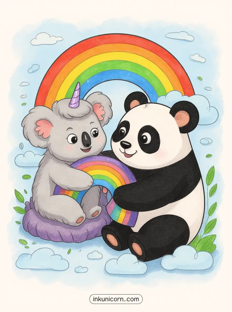 Koala Unicorn and Baby Panda Friends