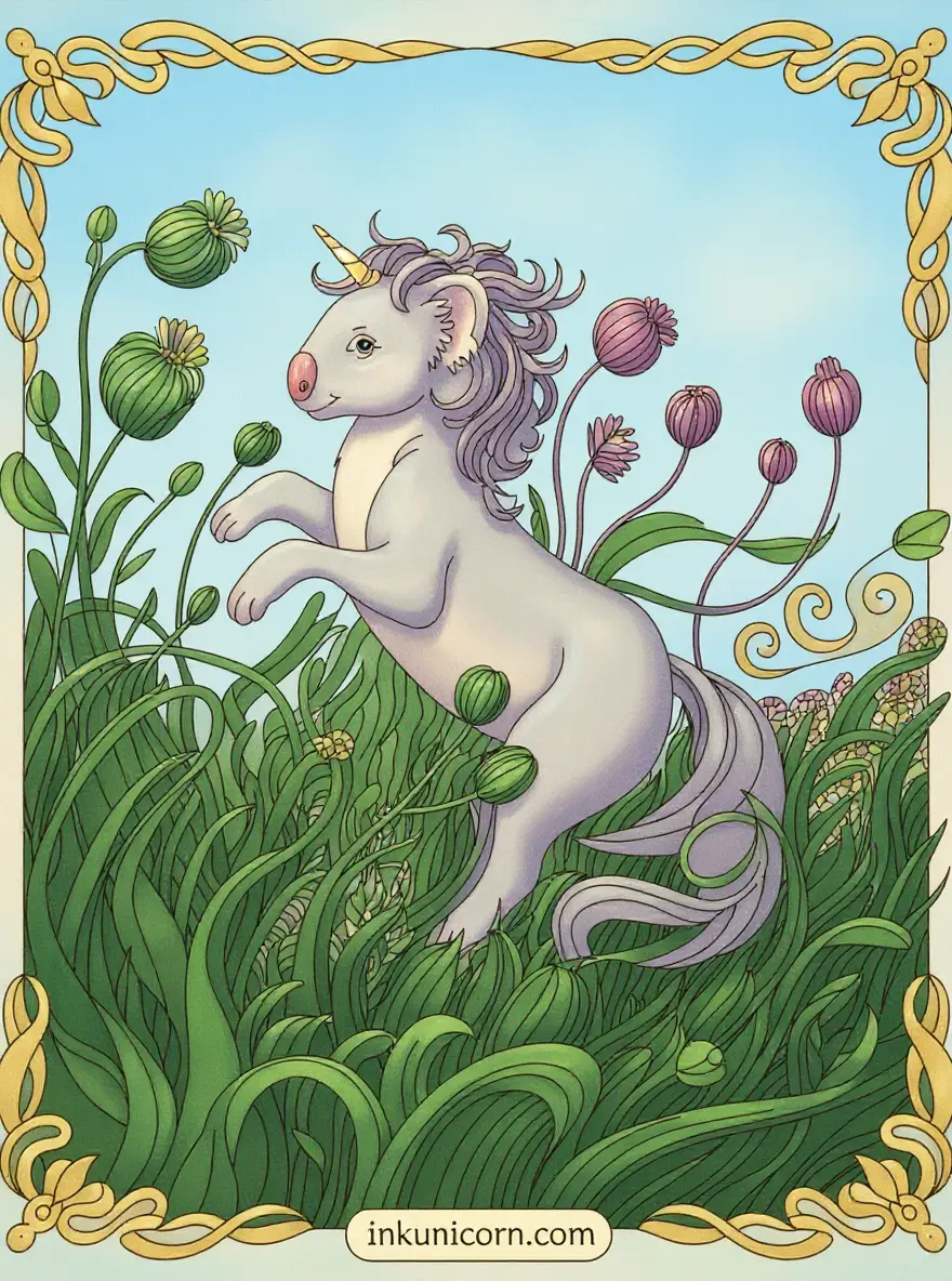 Koala Unicorn in an Art Nouveau Garden