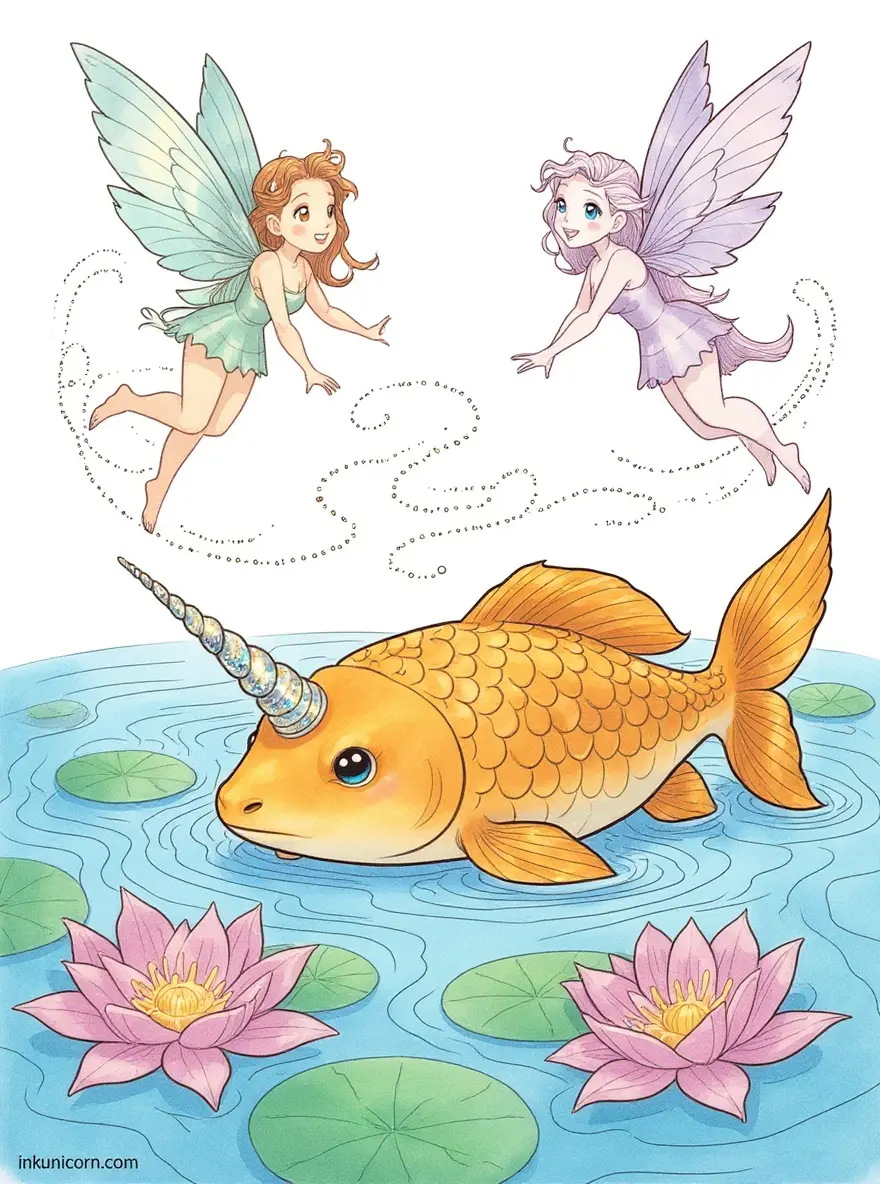 Koi Fish Unicorn and Fairy Friends