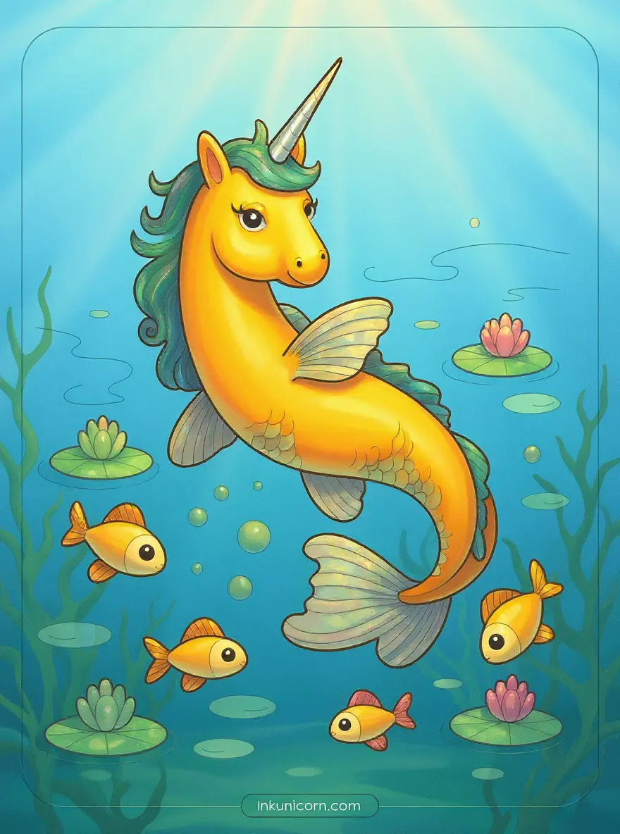 Koi Fish Unicorn Underwater Garden