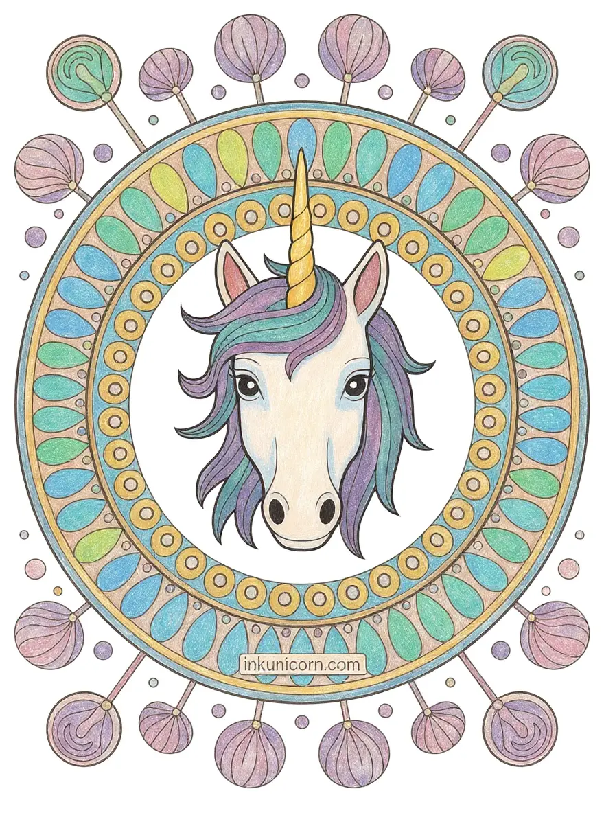 Lollipop Unicorn Mandala Fantasy
