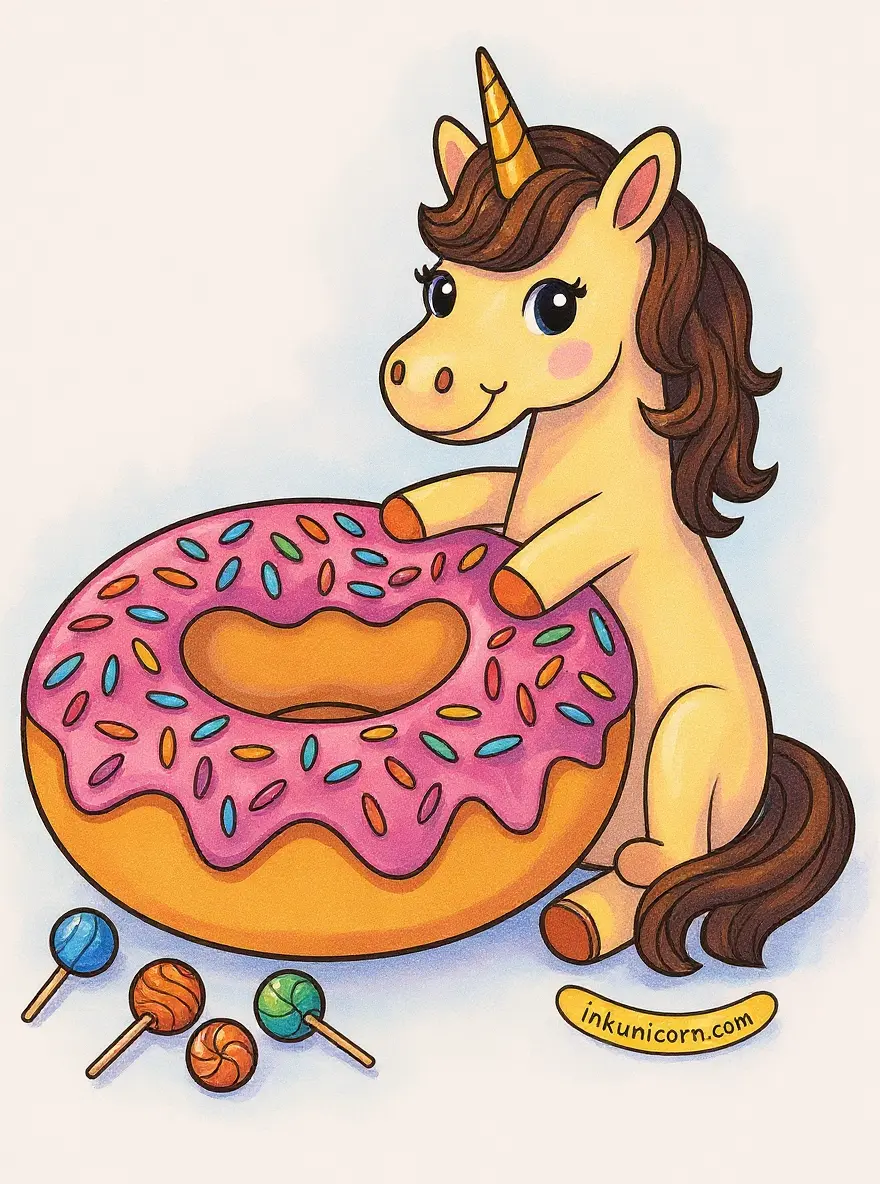 Lollipop Unicorn with Donut Companion