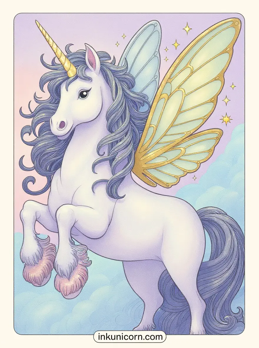 Magical Cotton Candy Unicorn with Fairy Wings