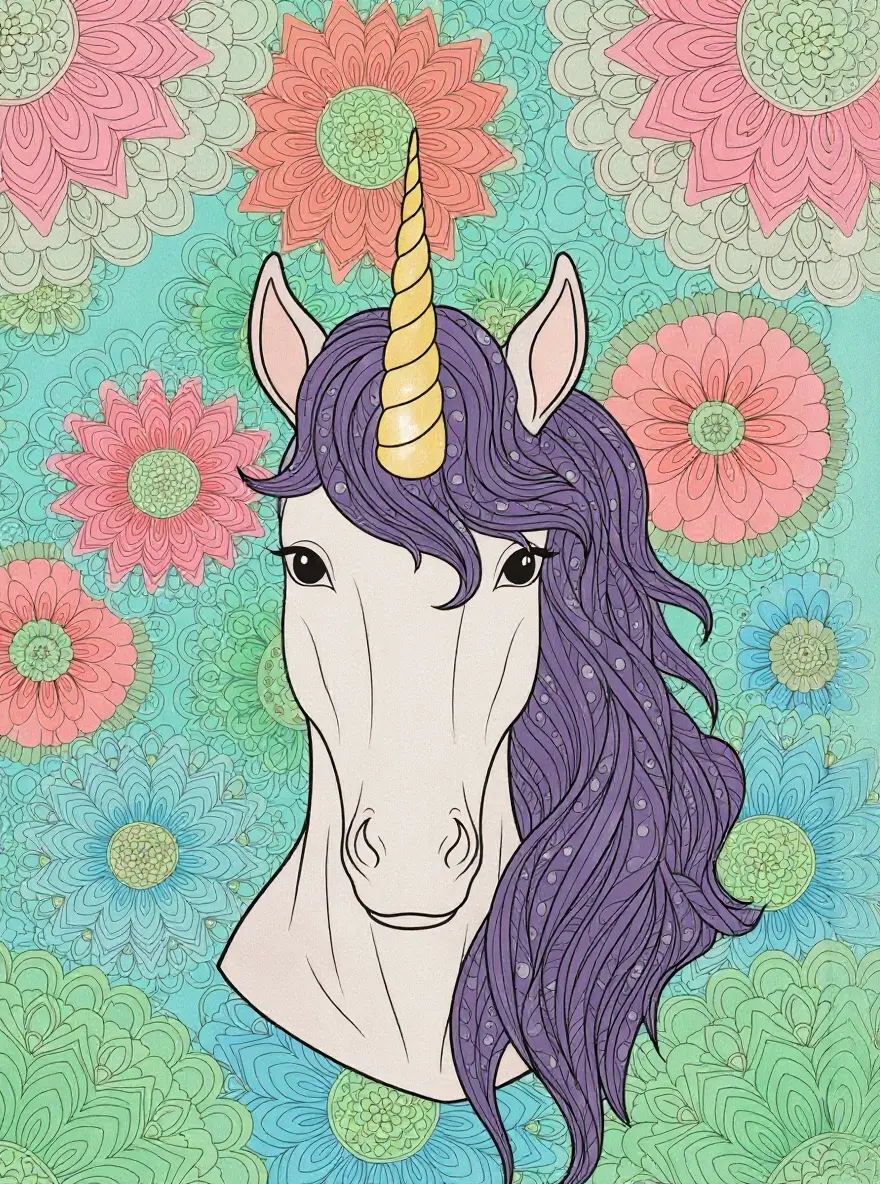 Mandala Unicorn Bloom