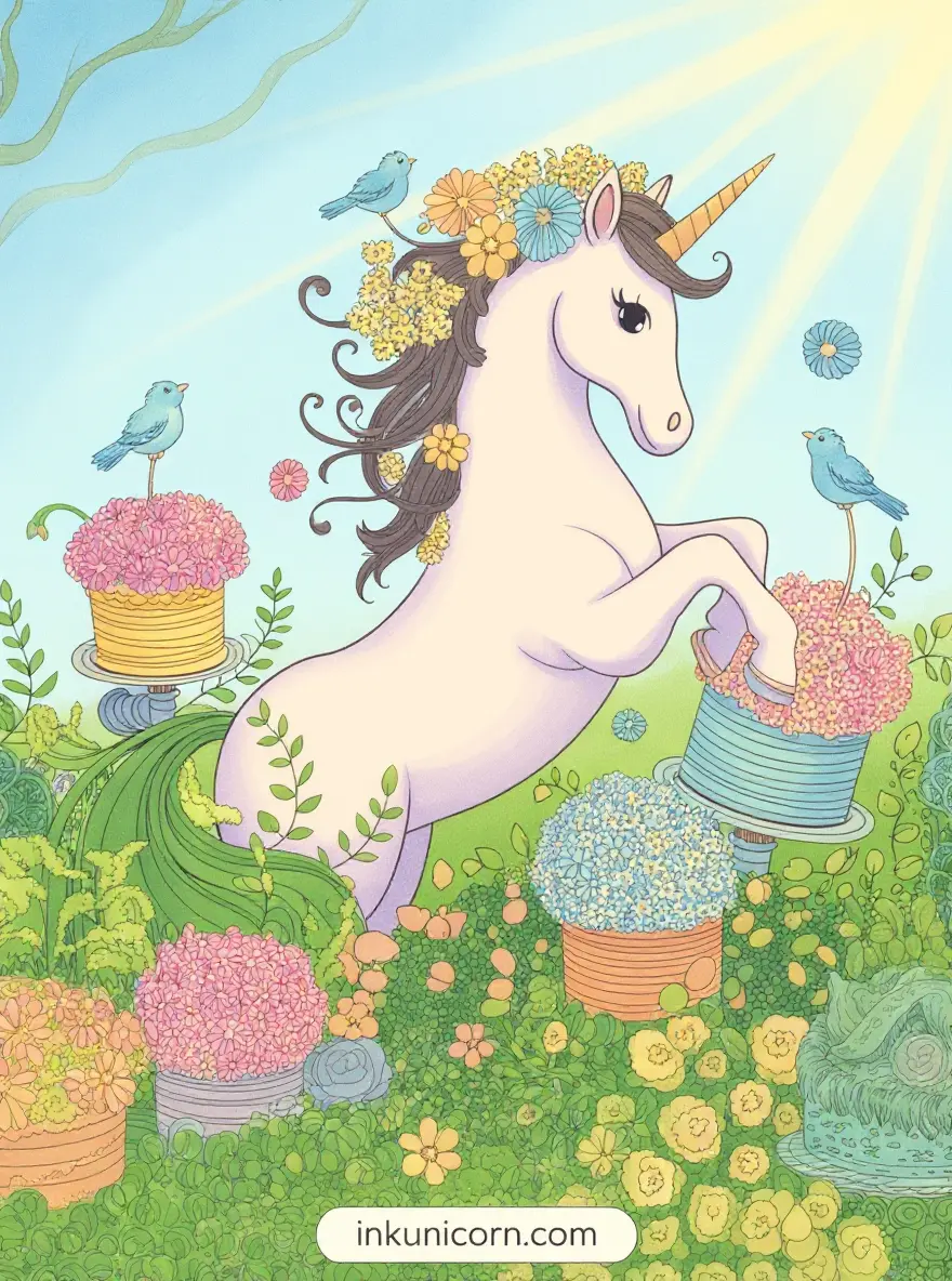 Midsummer Garden Cake Unicorn