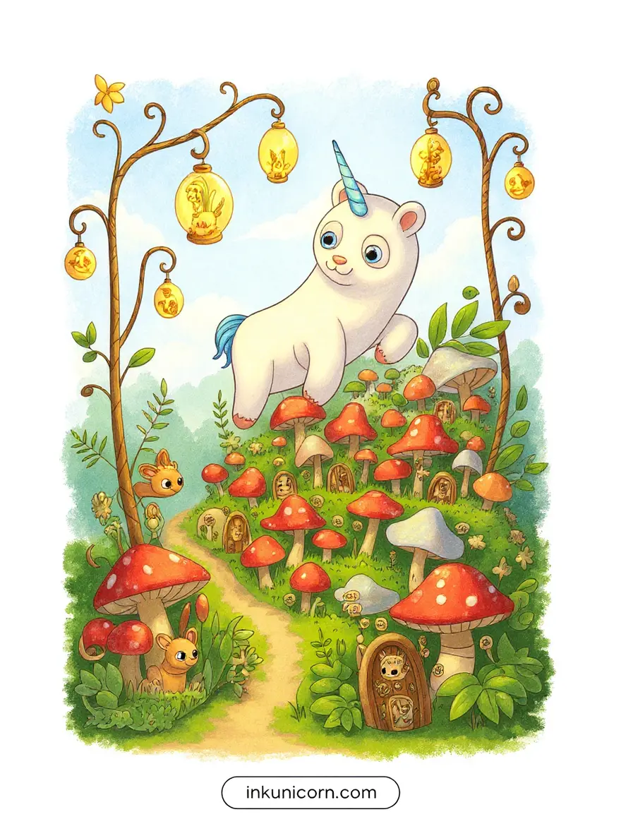 Panda Unicorn and the Mushroom Fairy Home