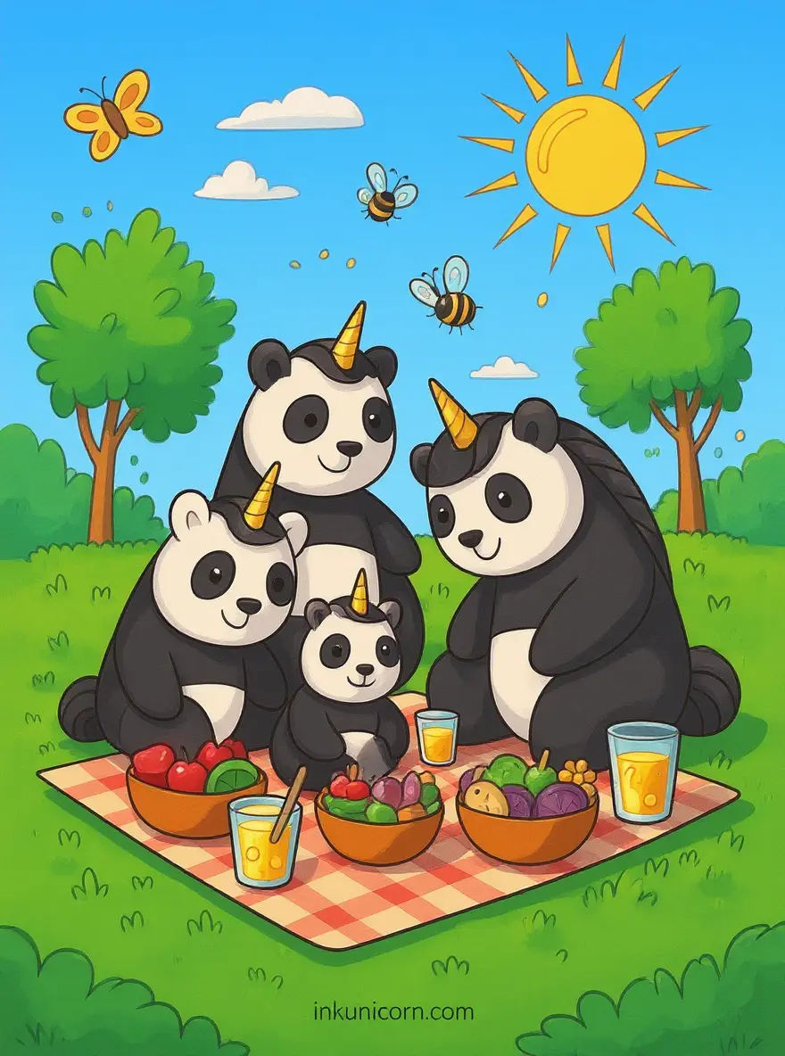 Panda Unicorn Family Picnic