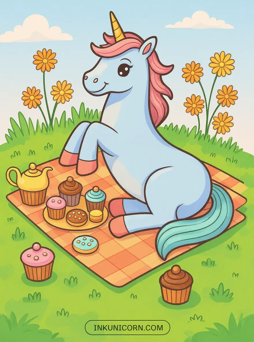 Pegasus Unicorn and Cupcake Picnic