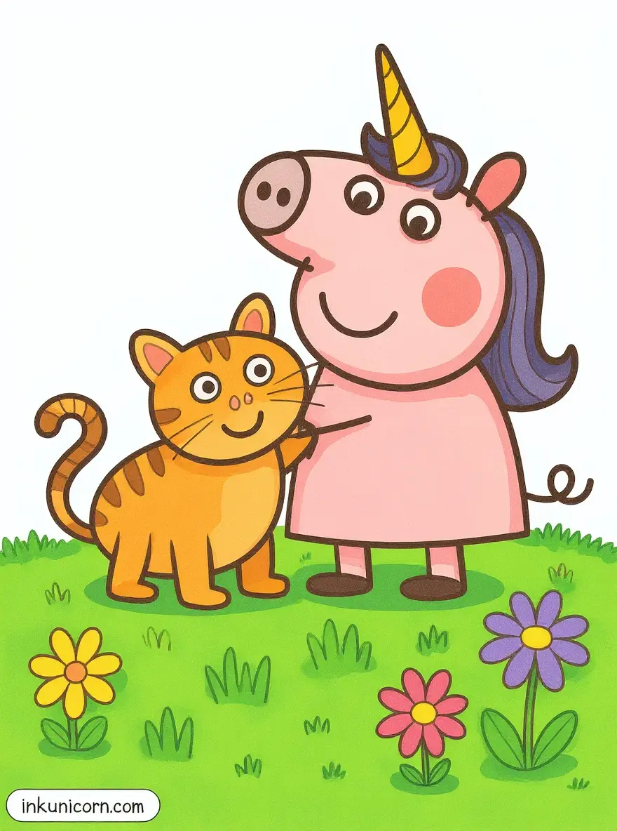 Peppa Pig Unicorn and Her Cat