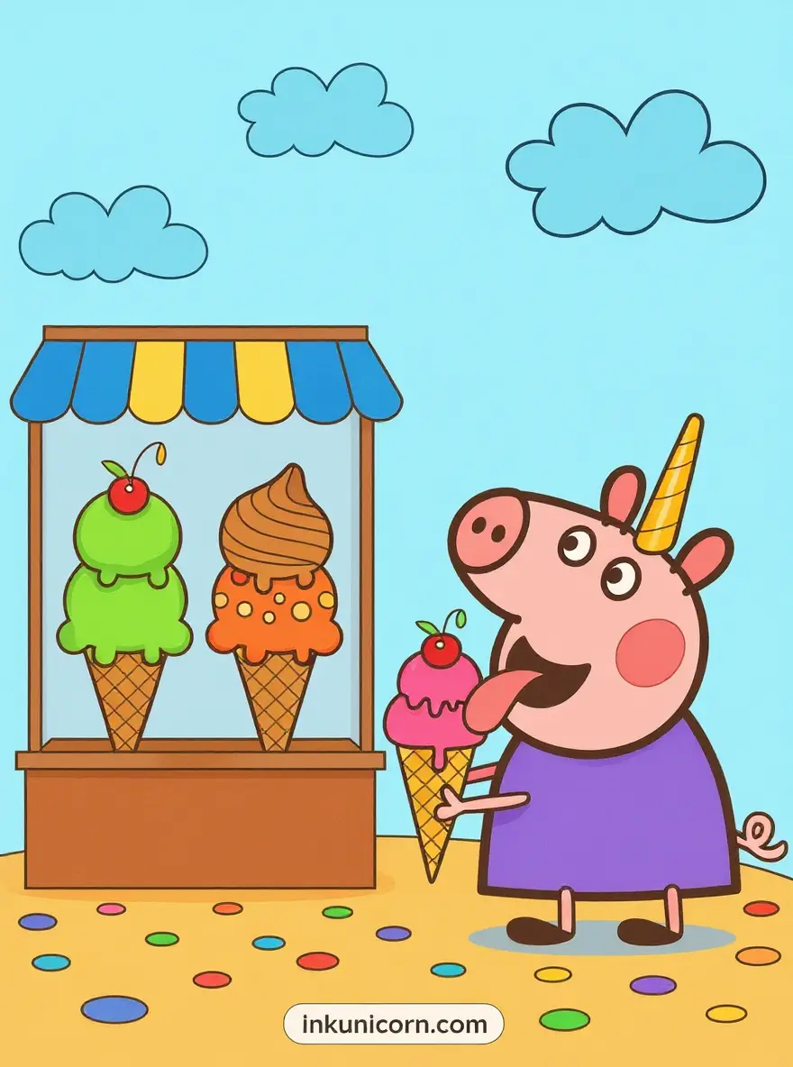 Peppa Pig Unicorn and the Ice Cream Stand