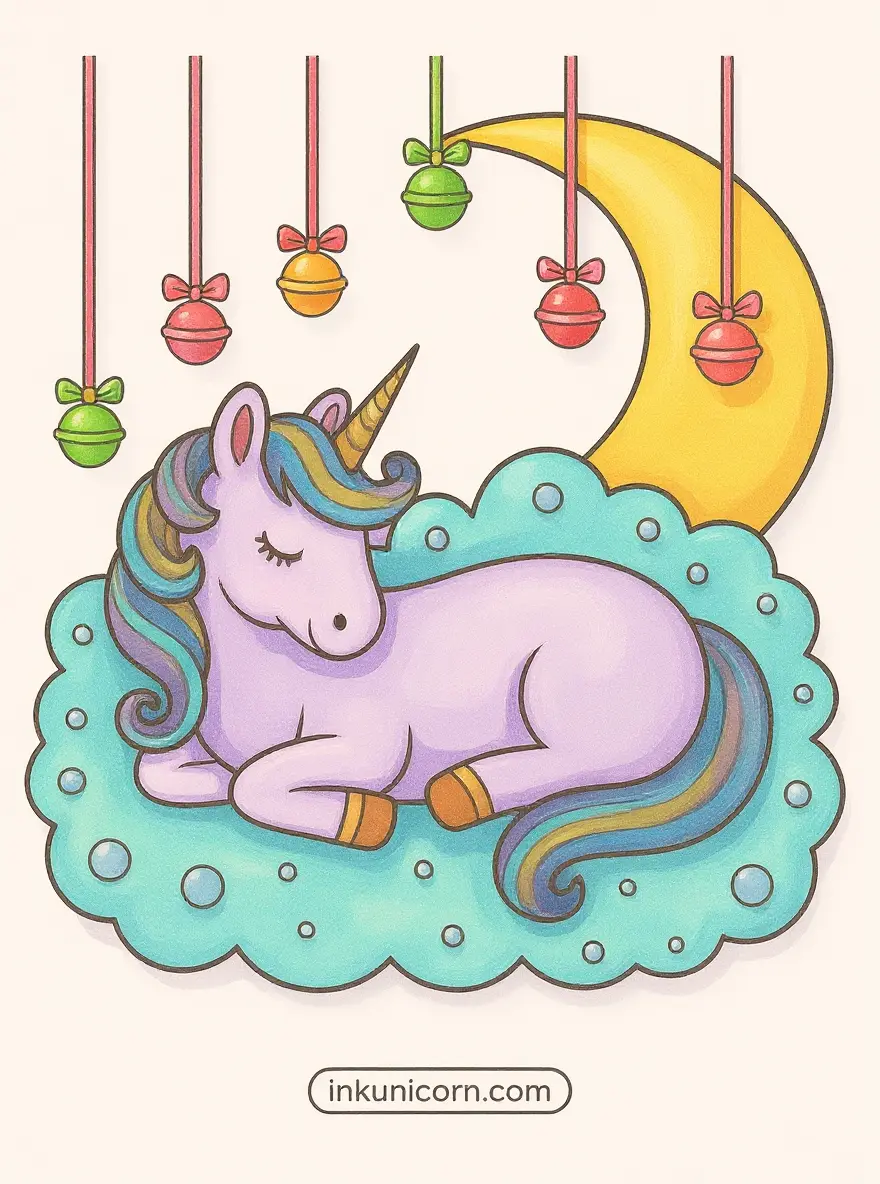 Sleeping Lollipop Unicorn and Candy Moon