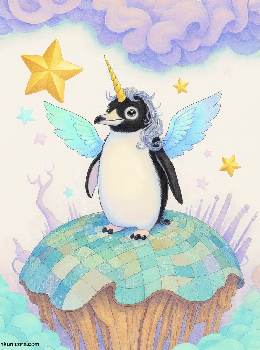 Surreal Penguin Unicorn Dreamland