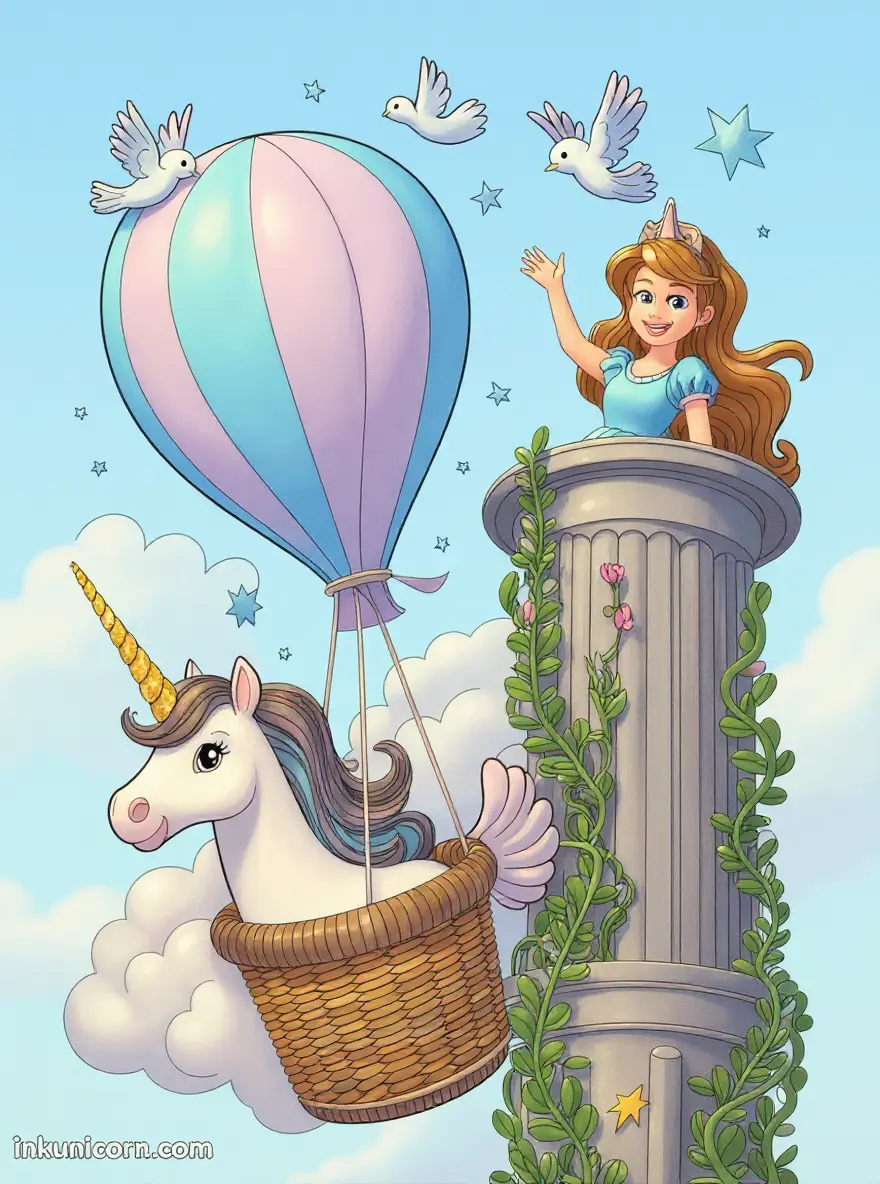 Unicorn Balloon and Fairy Tale Tower