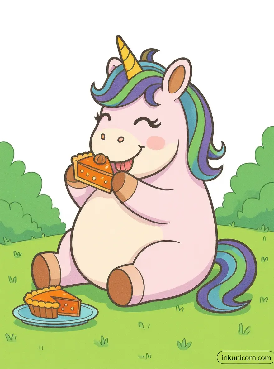 Unicorn Eating Thanksgiving Pie