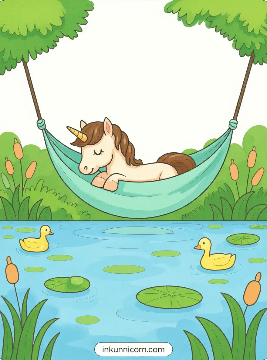 Unicorn Hammock By The Pond