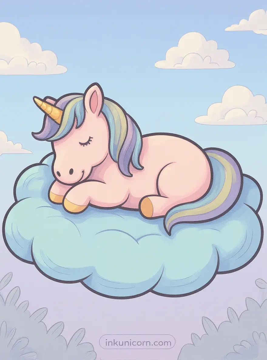 Sleeping Unicorn Coloring Pages (Free PDF Printables) - Ink Unicorn