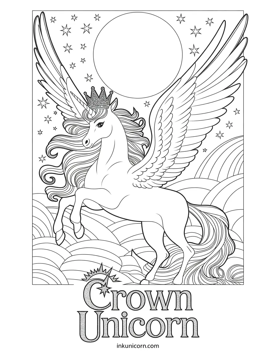 Alicorn Crown Unicorn In Moonlight