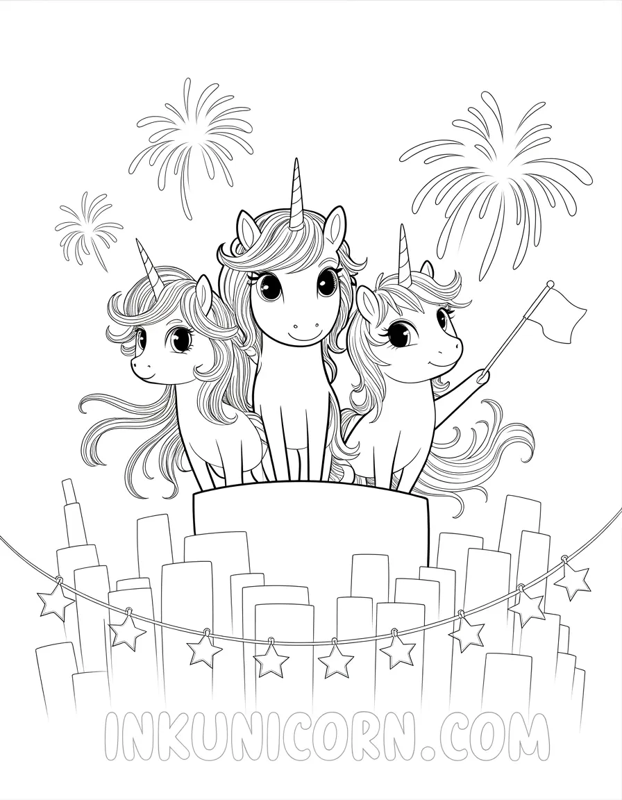 Anime Unicorns and City Skyline
