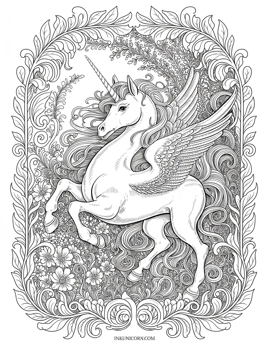 Baroque Swan Unicorn Fantasy