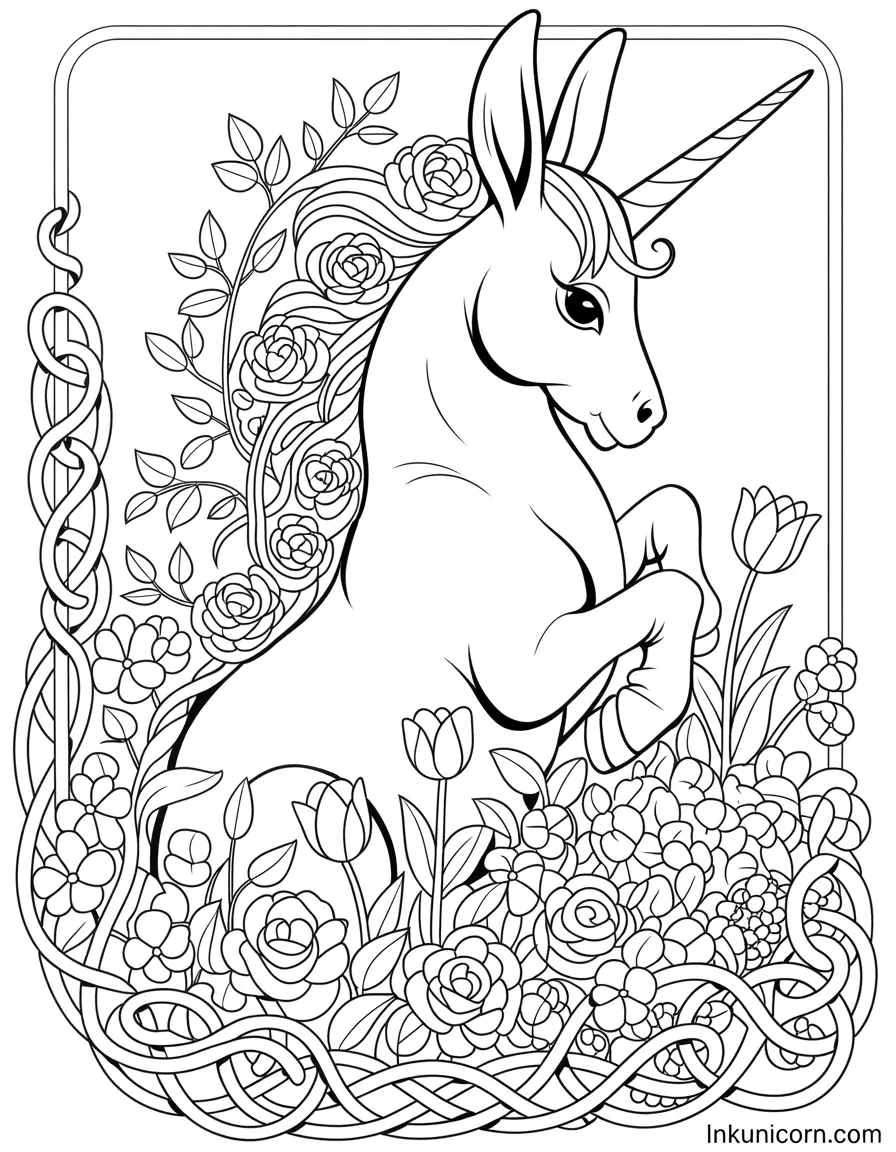 Bunny Unicorn and the Celtic Knot Garden