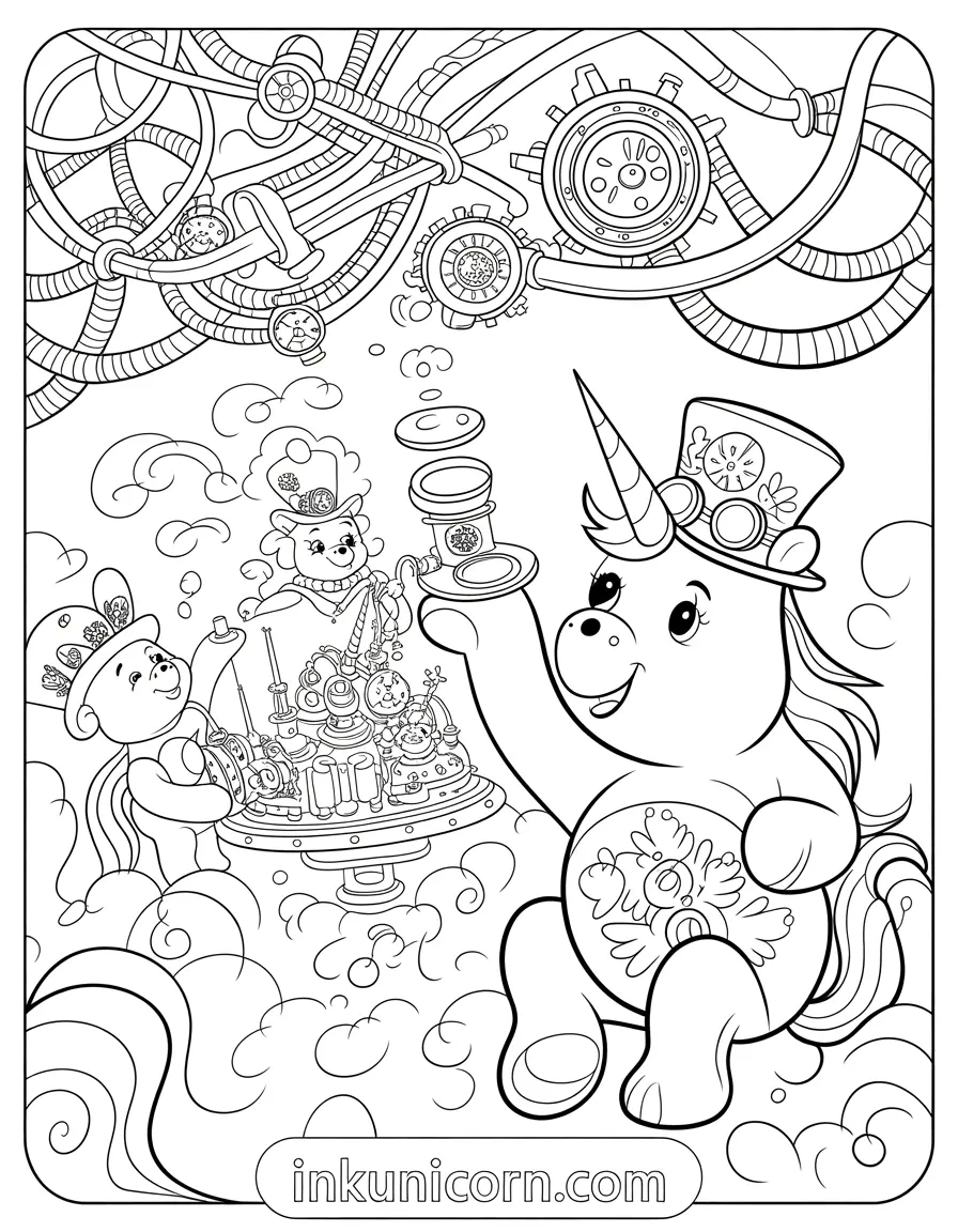 Care Bears Unicorn in Steampunk Land