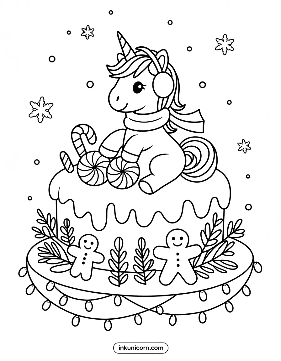 Christmas Cake Unicorn With Candy Canes