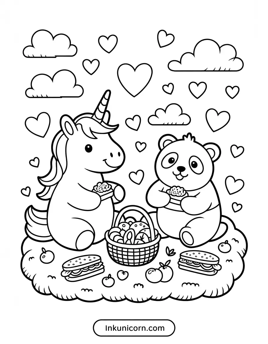 Cloud Unicorn And Panda Picnic