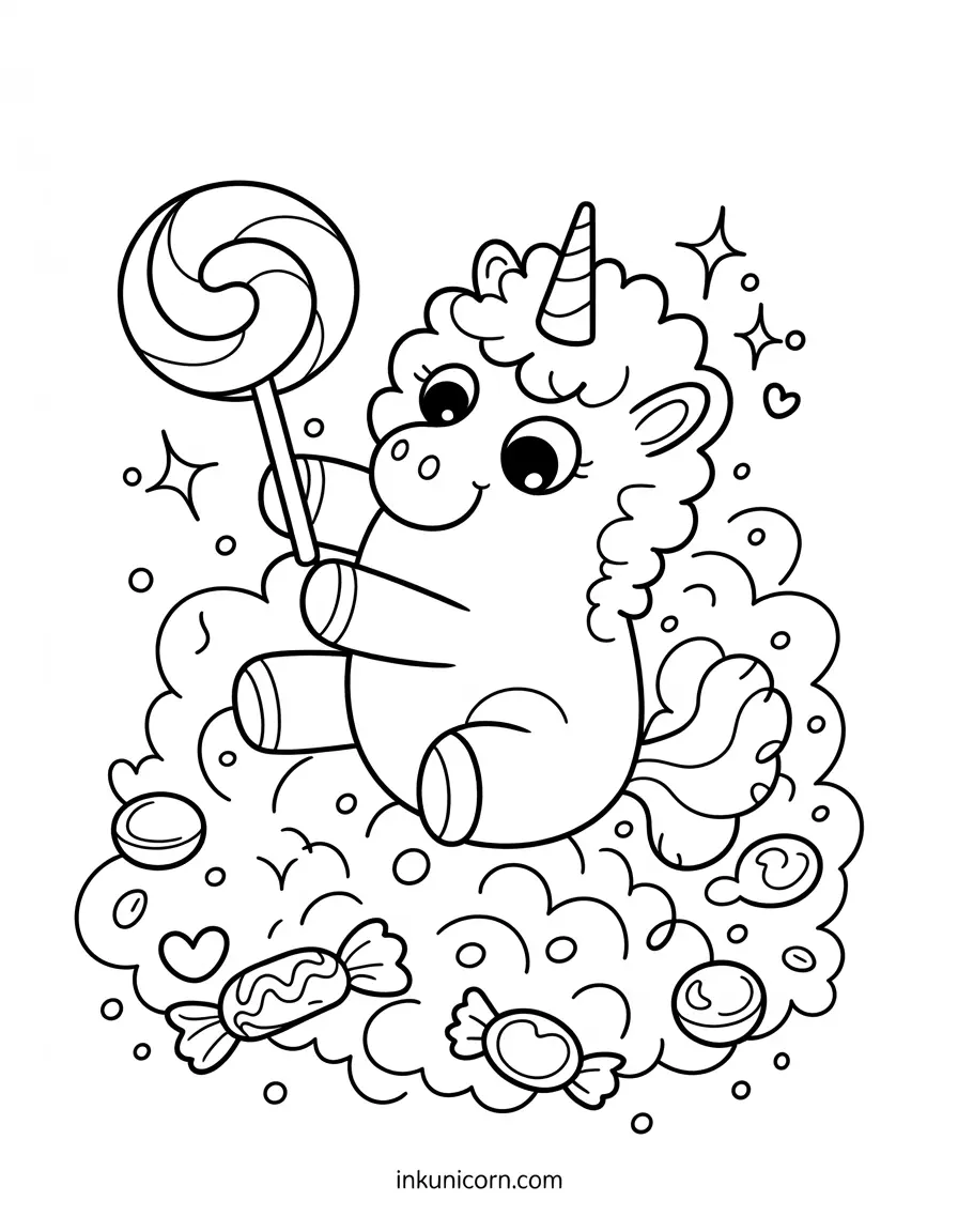 Cloud Unicorn With Big Lollipop