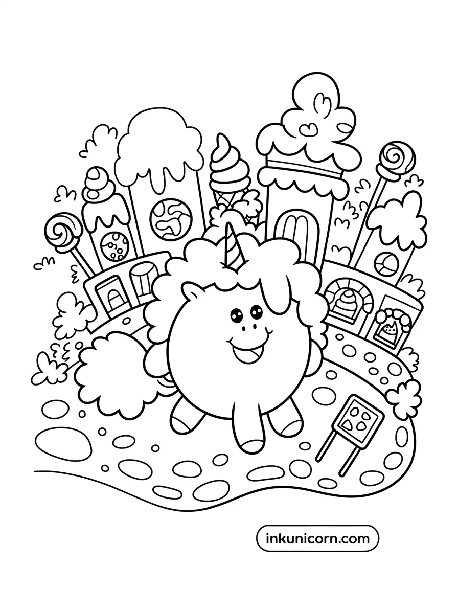 Cotton Candy Unicorn in Kawaii City