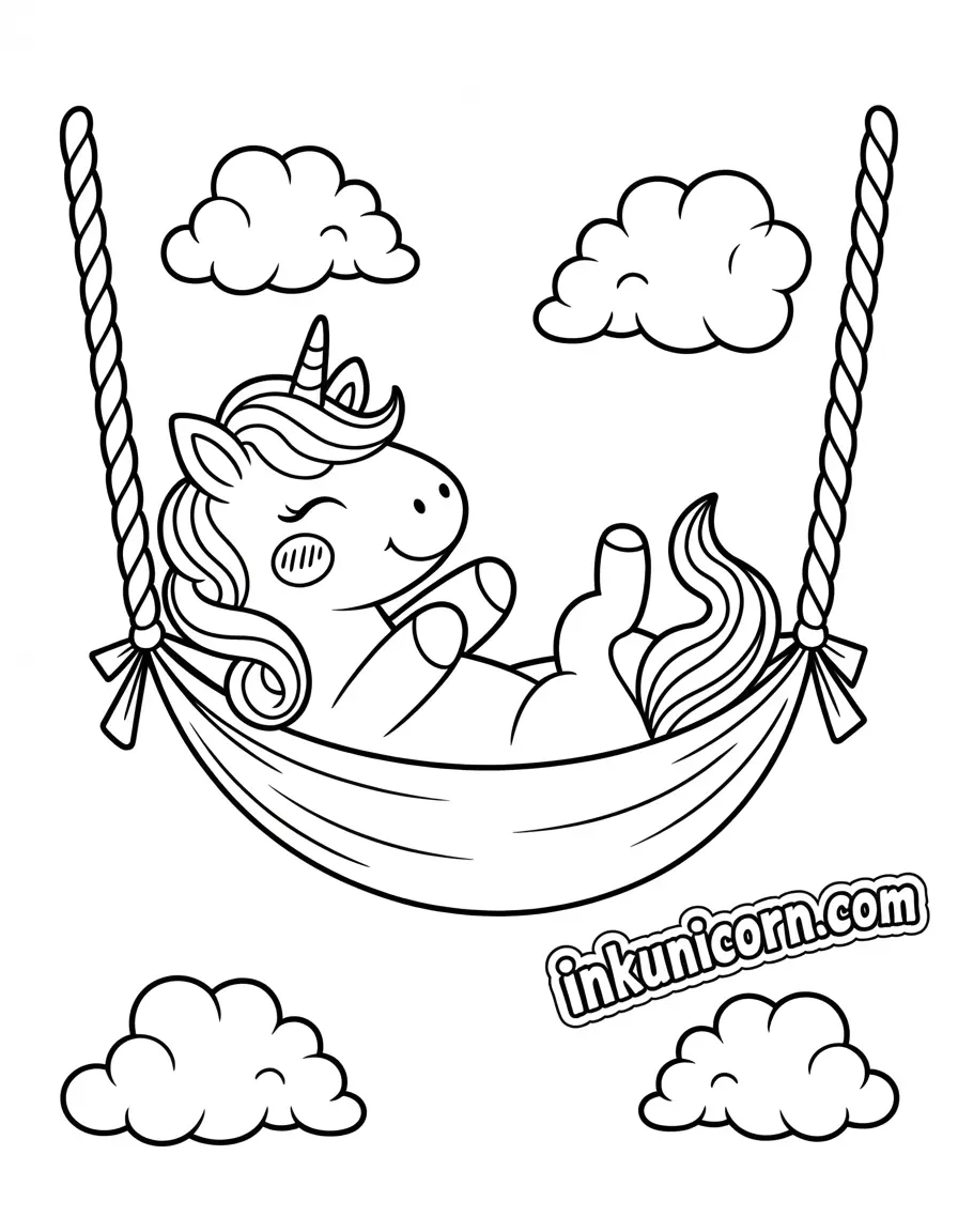 Cotton Candy Unicorn in Sweet Swing Hammock