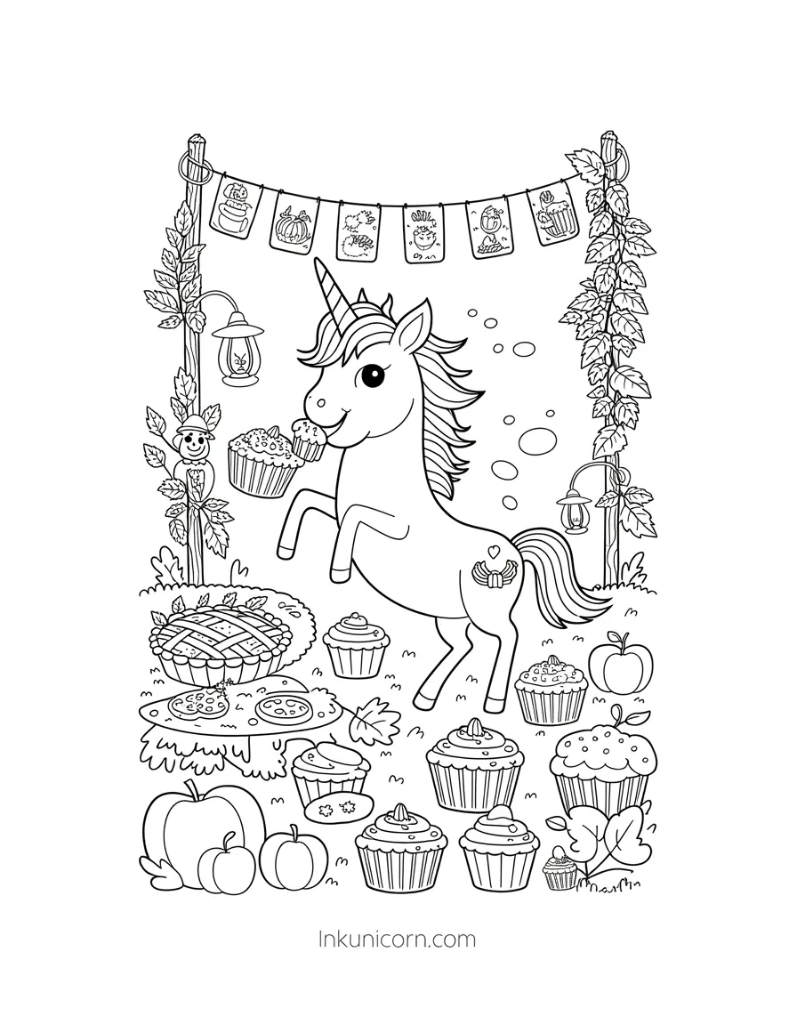 Cupcake Unicorn At a Harvest Festival