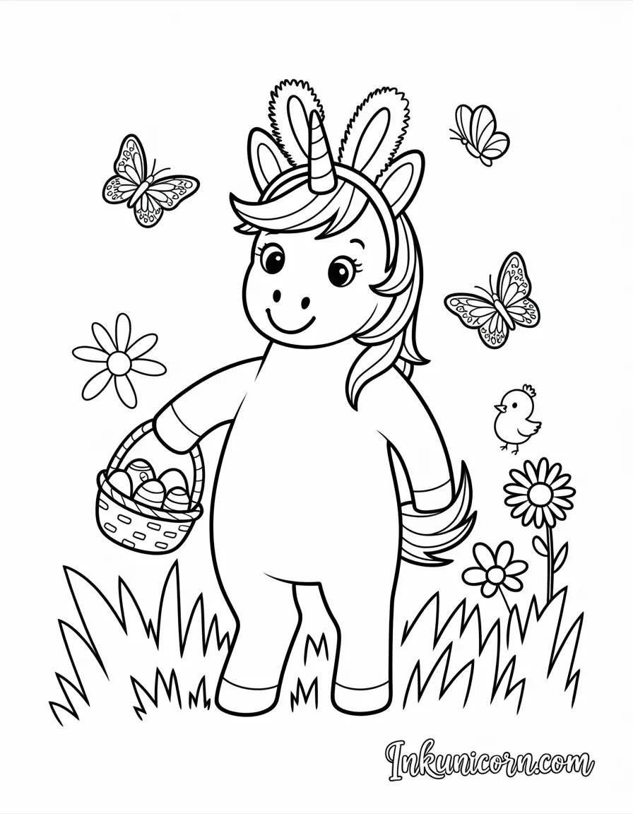 Easter Unicorn Wearing Bunny Ears