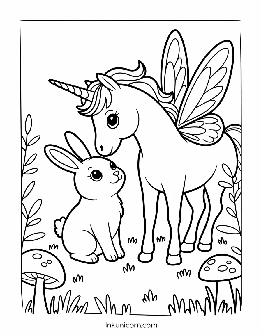 Fairy Unicorn and Her Bunny Friend