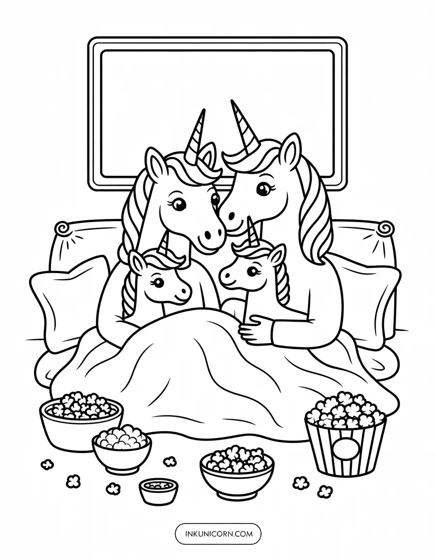 Family Unicorns Cozy Movie Night
