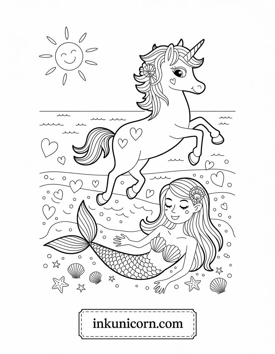 Heart Unicorn and Mermaid Adventure