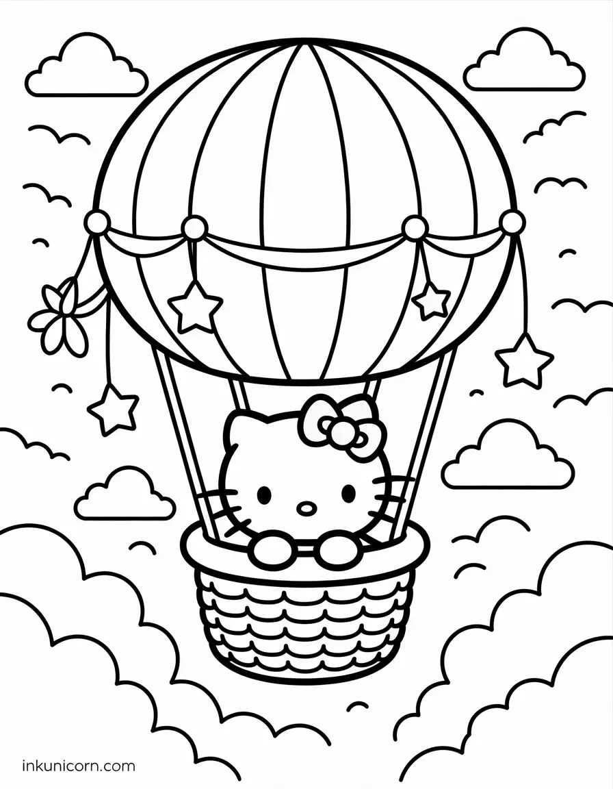 Hello Kitty Unicorn Cozy in a Hot-Air Balloon